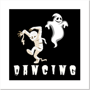 halloween ghost dancing Posters and Art